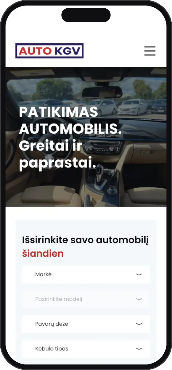 autokgv.lt on an iPhone