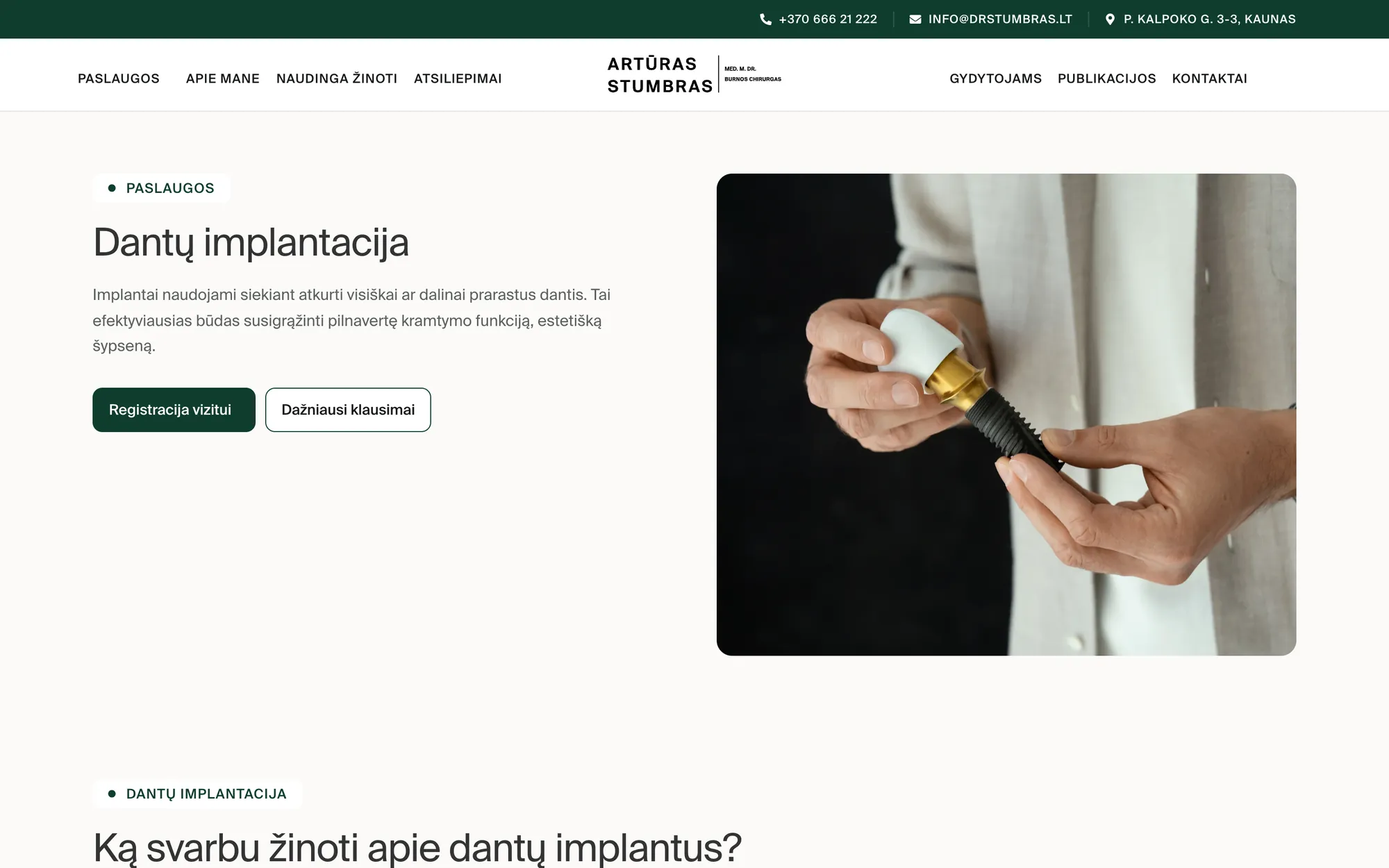 Dr Stumbras, 1 puslapis