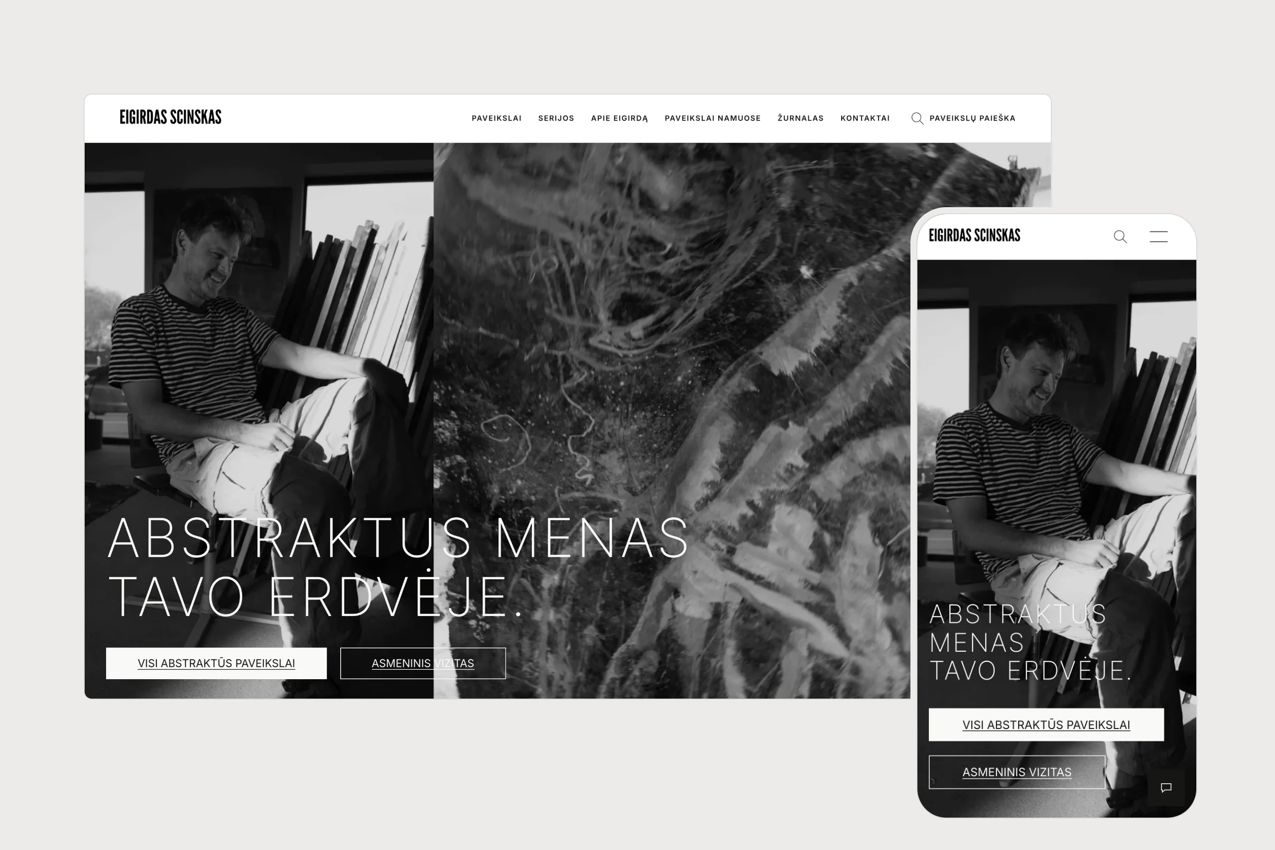 Eigirdas Scinskas website on desktop and mobile