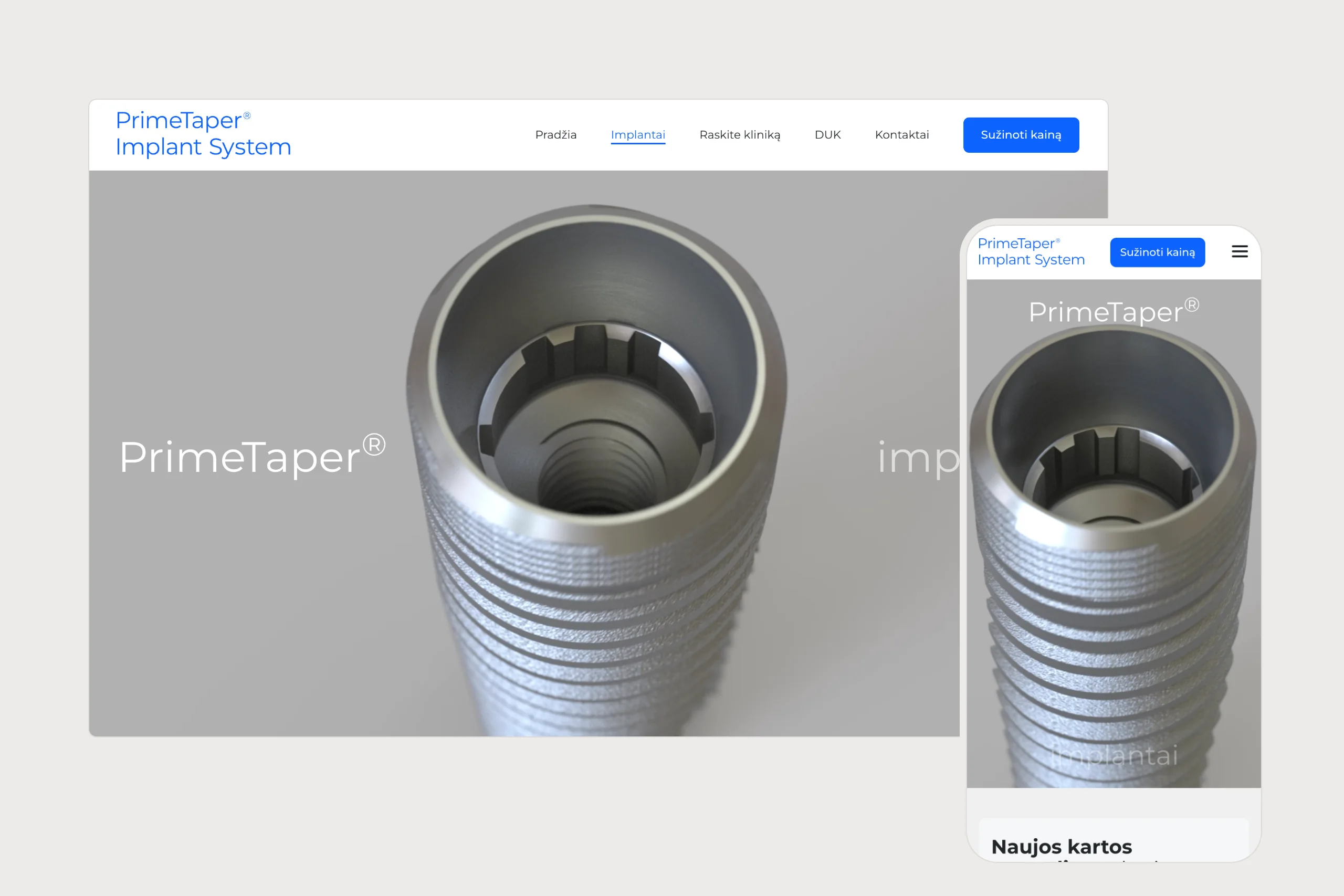 PrimeTaper website on desktop and mobile