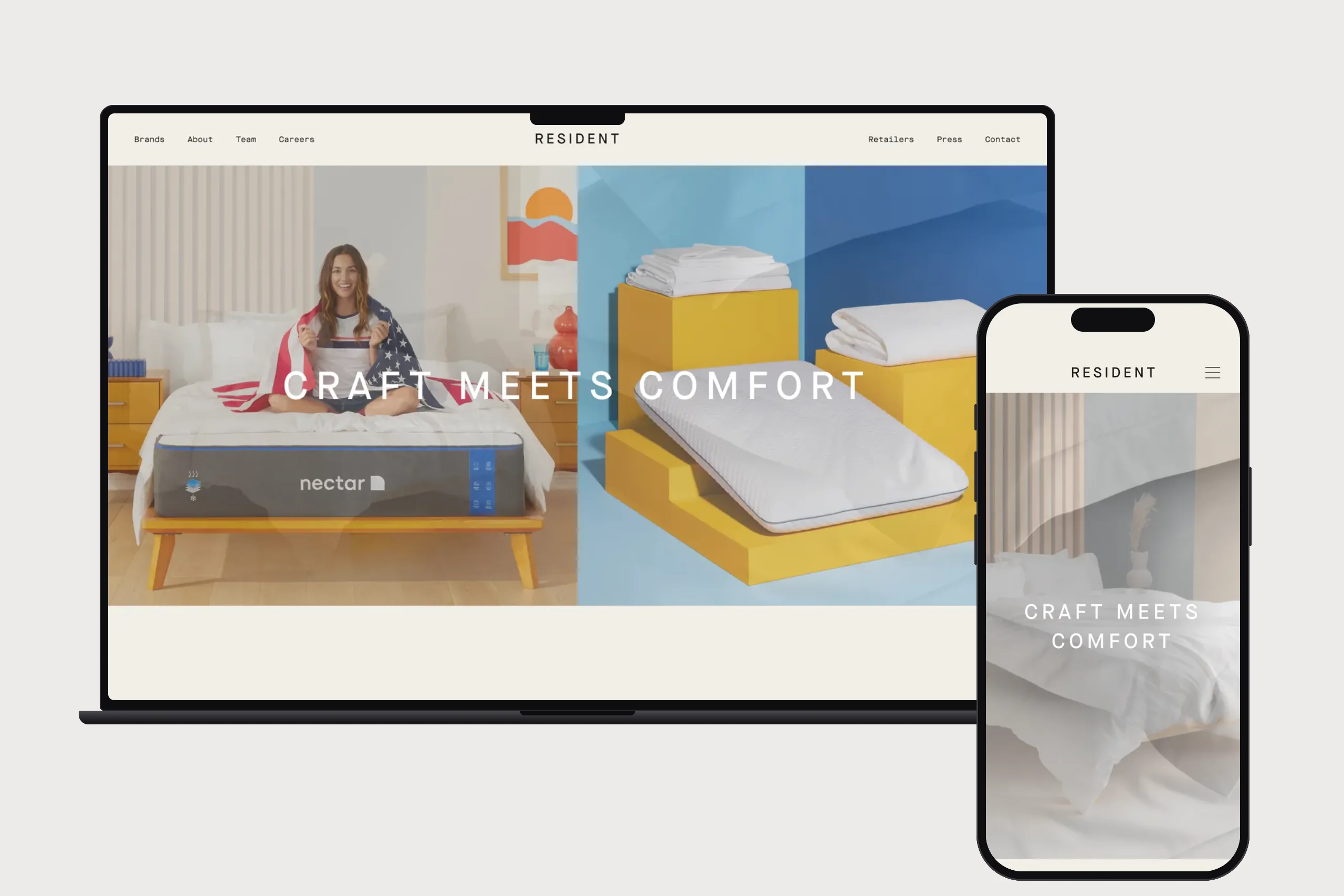 Resident website on desktop and mobile
