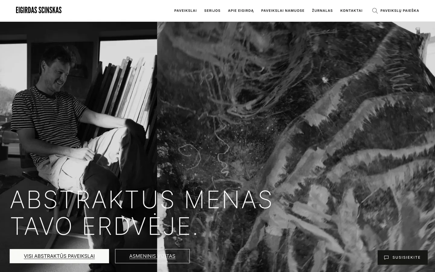 Eigirdas Scinskas home page on desktop