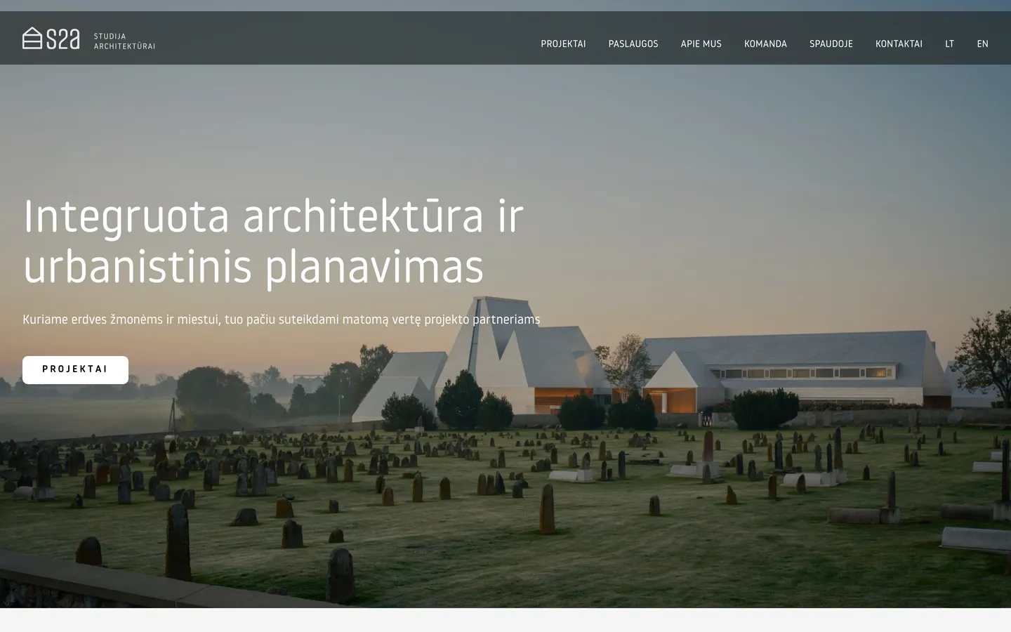 S2A home page on desktop